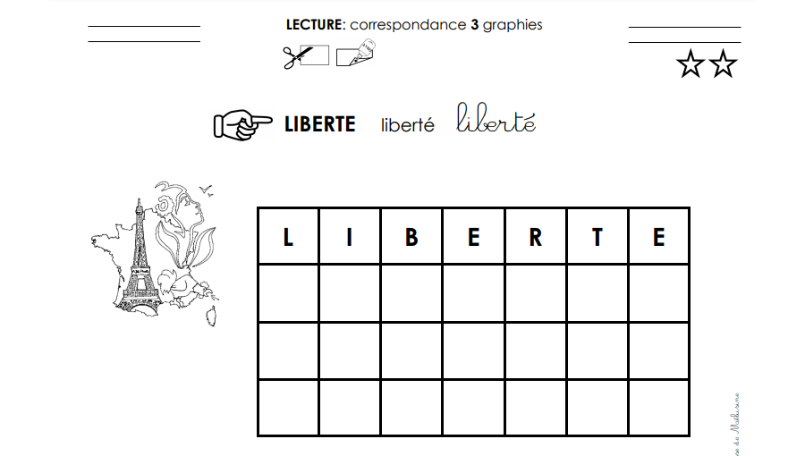 La correspondance 2 ou 3 graphies du mot liberté