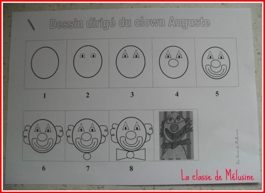 Dessin dirigé du clown Auguste