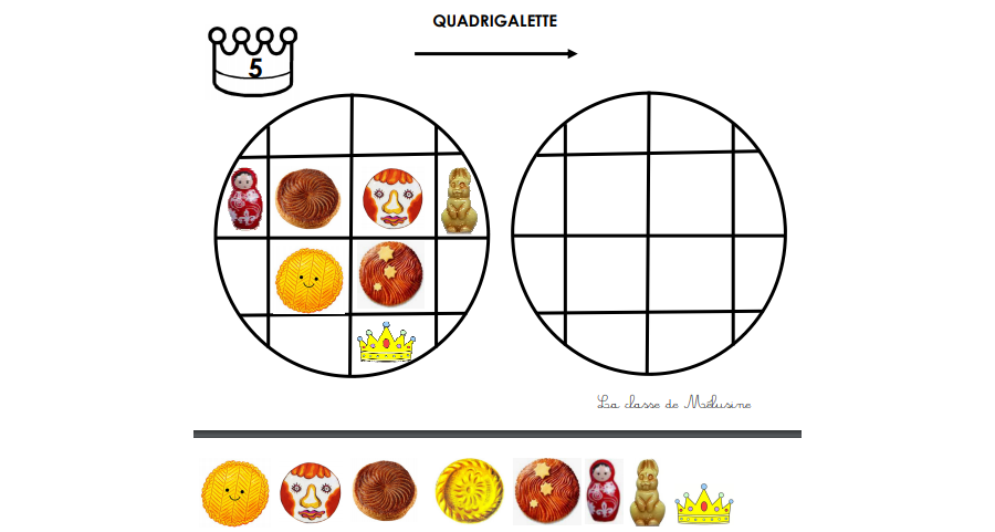 Le jeu "Quadrigalette" pour se repérer sur un quadrillage en forme de galette