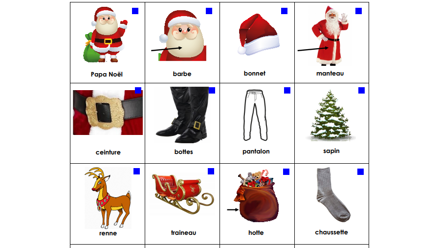 Les cartes du lexique de Noël