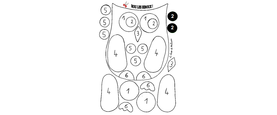 Gabarits du jeu HOUHOU les hiboux