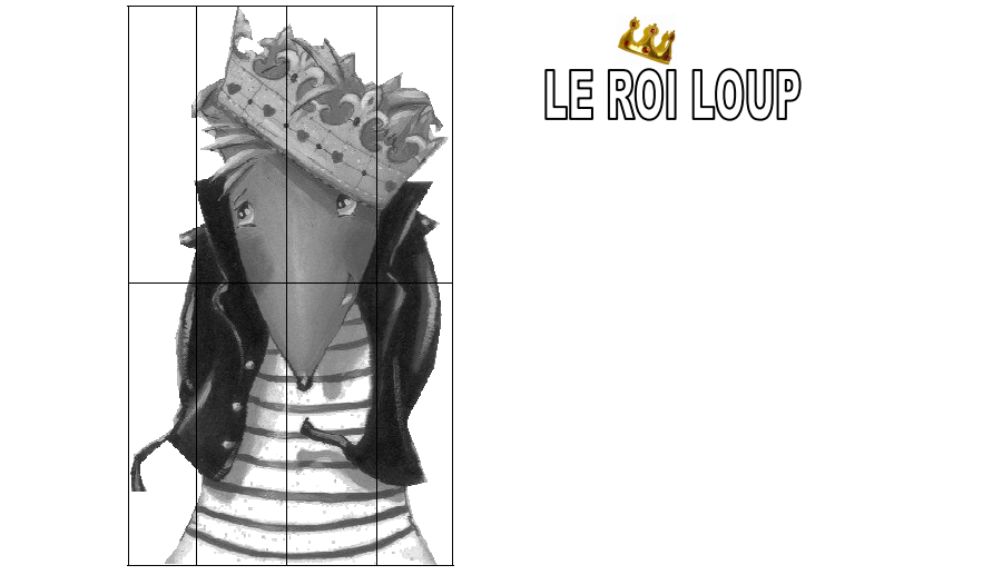 Le plateau du puzzle du roi loup pour le jeu "phonogalette"
